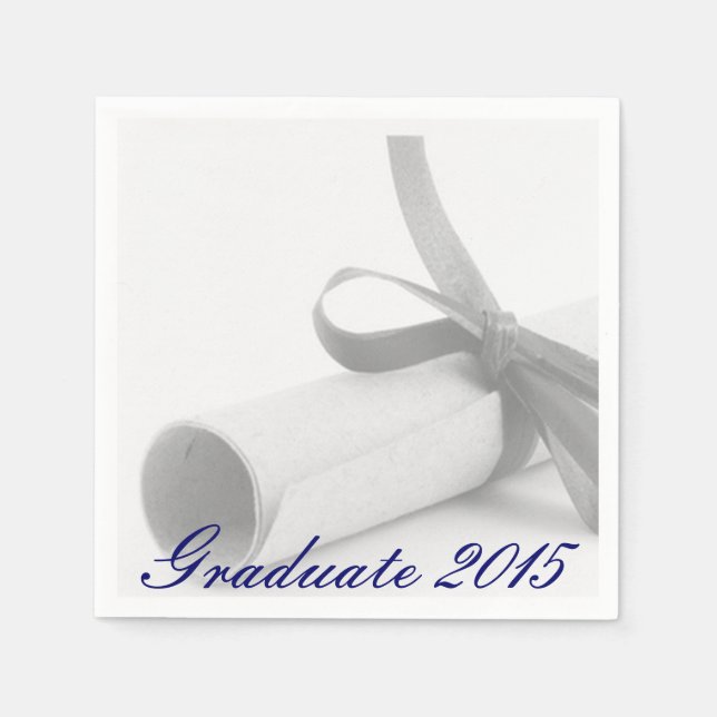 Custom Graduation Diploma Party Paper Napkin Set (Front)
