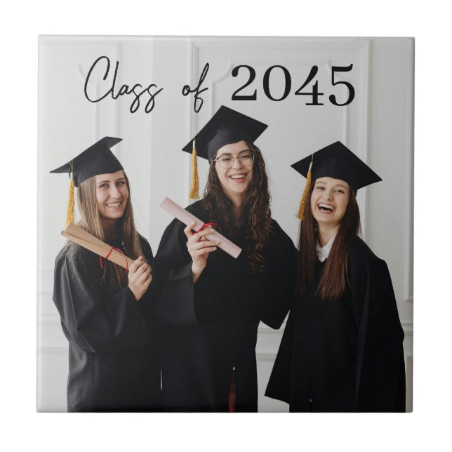 Custom Graduation Farewell Gift Photo Tile (Front)