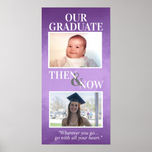 Custom Graduation Gifts, Then and Now Photo Poster
