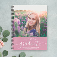 Custom Graduation Modern Chic Cassis Script Photo