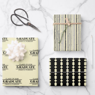 Custom Graduation Name Modern  Wrapping Paper Sheet