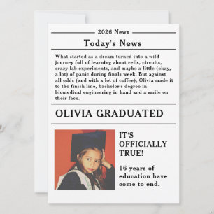 Custom Graduation Newspaper Academic Major Edition