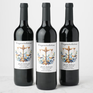 Custom Graduation Personalised JD Name Wine Label