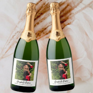 Custom Graduation Photo Champagne Bottle Label 