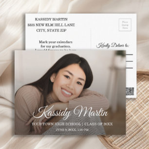 Custom Graduation Photo Save Date Postcard