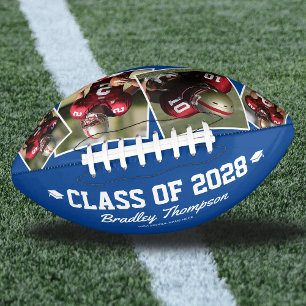 Custom Graduation Senior Photo Blue Football