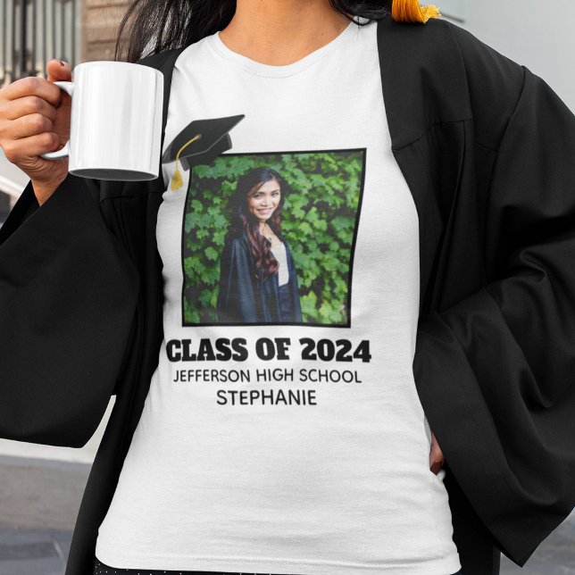 Custom Graduation Senior Portrait Photo Women's T-Shirt (Creator Uploaded)
