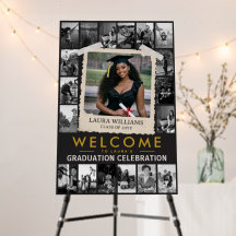 Custom Graduation Sign, Retro Photo Collage