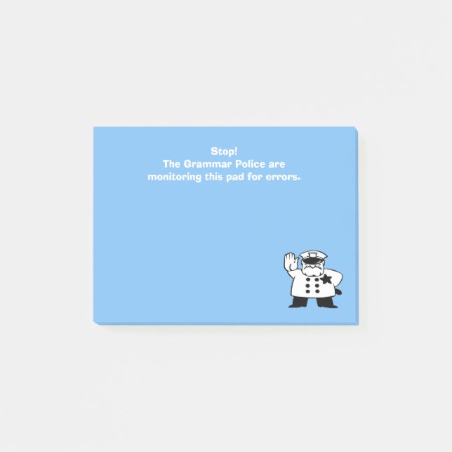 Custom Grammar Police Monitoring this Pad Post-it Notes (Front)