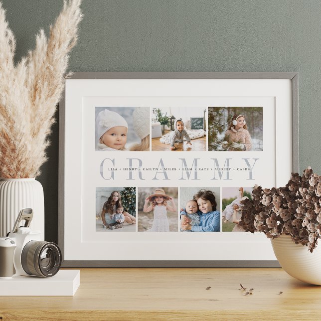 Custom Grammy 7 Photo Grandchildren Collage Print (Creator Uploaded)