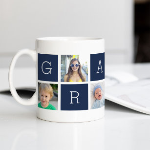 Custom Grampa Grandfather Photo Collage Coffee Mug