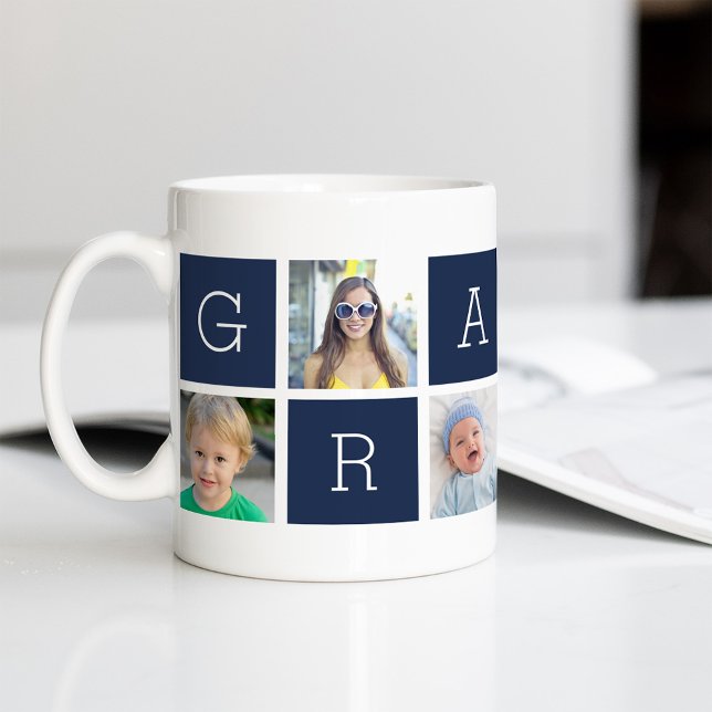 Custom Grampa Grandfather Photo Collage Coffee Mug (Creator Uploaded)