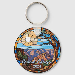 Custom Grand Canyon Faux Stained Glass  Key Ring