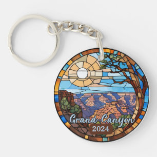 Custom Grand Canyon Faux Stained Glass Key Ring