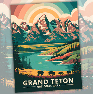 Custom Grand Teton National Park Wildlife Travel Postcard