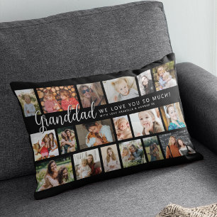 Custom Grandad 18 Photo Collage Lumbar Cushion