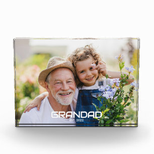 Custom Grandad Established Modern Bold Photo Block