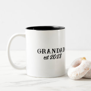 Custom Grandad Established Retro Typography Two-Tone Coffee Mug