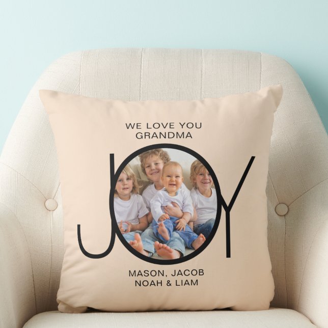 Custom Grandchildren Names Photo Grandma Cushion (Creator Uploaded)