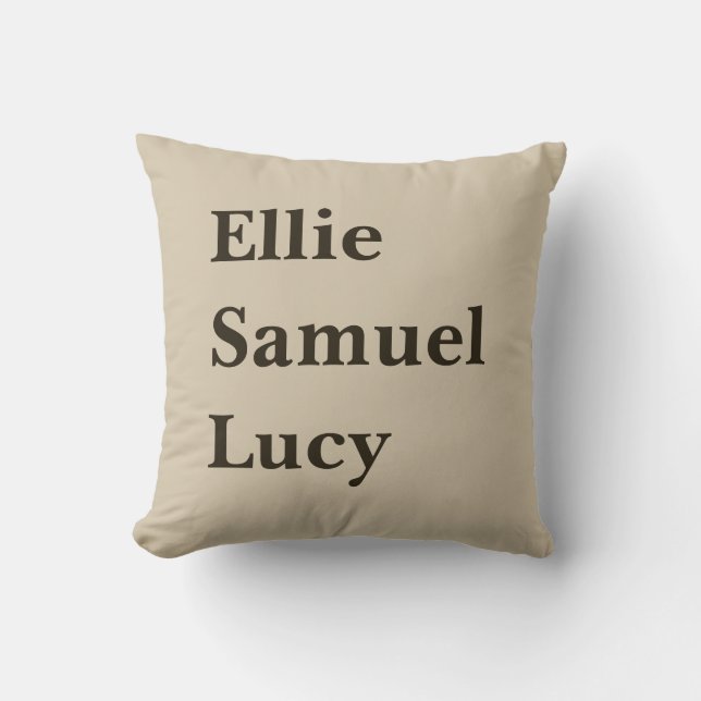 Custom Grandchildren Names Stylish Rustic Cushion (Front)