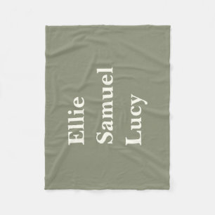 Custom Grandchildren Names Stylish Rustic Fleece Blanket