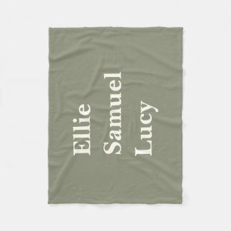 Custom Grandchildren Names Stylish Rustic Fleece Blanket