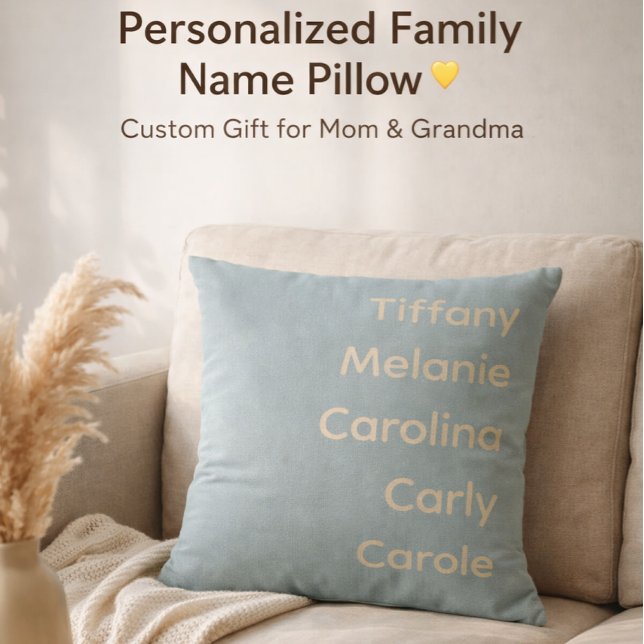 Custom Grandchildren Names Stylish Rustic Sage Cushion (Creator Uploaded)