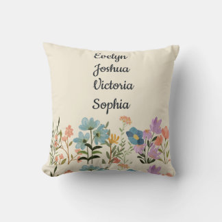 Custom Grandchildren Names wildflowers  Cushion