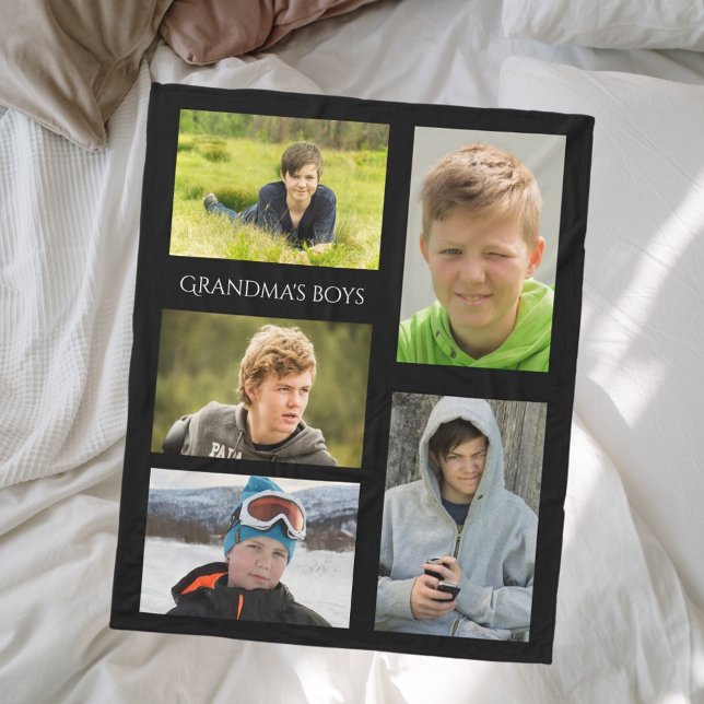 Custom grandchildren photos grandmother grandma fleece blanket (Creator Uploaded)