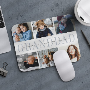 Custom Granddad Photo Collage Grandchildren Names Mouse Pad