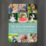 Custom Grandkids Names 9 Photo Collage Magnet<br><div class="desc">Custom printed photo magnets personalised with your family photos and text. Add your grandchildren's names or other custom text with space for 9 square photos. Use the design tools to choose any background colour, add more photos and edit the text fonts and colours to create a unique one of a...</div>
