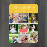 Custom Grandkids Names Instagram 9 Photo Collage Magnet<br><div class="desc">Custom printed photo magnets personalised with your family photos and text. Add your grandchildren's names or other custom text with space for 9 square Instagram photos. Use the design tools to choose any background colour, add more photos and edit the text fonts and colours to create a unique one of...</div>