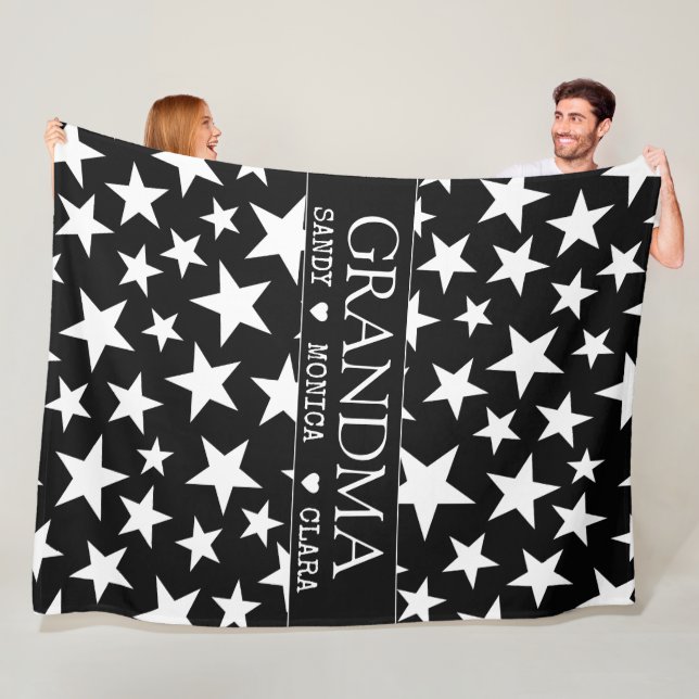 Custom grandma blanket with grandkids names (In Situ)