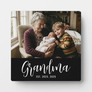 Custom Grandma Established Modern Script Plaque