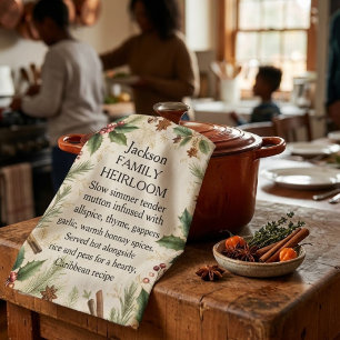 Custom Grandma Family Heirloom Personalised Recipe Tea Towel