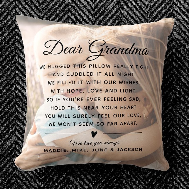 Custom Grandma Message Photo Modern Mother's Day Cushion (Creator Uploaded)
