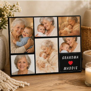 Custom Grandma Photo Collage Grandparents Day Plaque