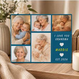 Custom Grandma Photo Collage Grandparents Day Plaque