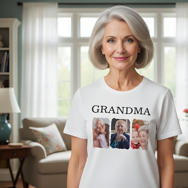 Custom Grandma Photo Collage T-Shirt (Creator Uploaded)
