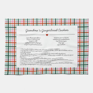 Custom Grandma Recipe Keepsake Christmas Tea Towel