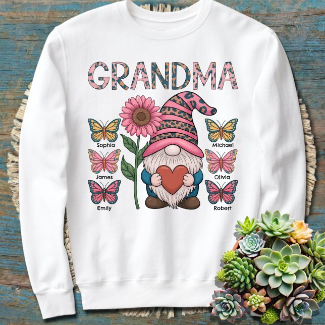 Custom Grandma Sweatshirt With Grandkids Names (Creator Uploaded)
