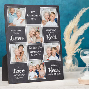 Custom Grandma Unique Photo Collage Plaque