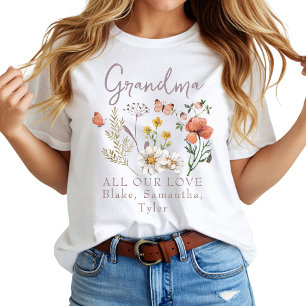 Custom Grandma Wildflowers T-Shirt
