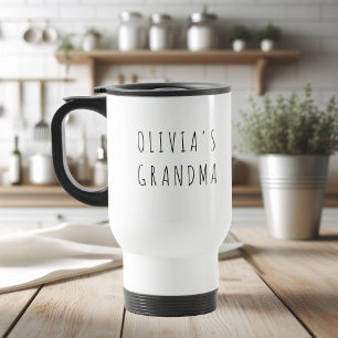 Custom Grandma with Kids' Photos & Name Travel Mug