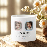 Custom Grandma  | “You Are Our Favourite Gift Espresso Cup<br><div class="desc">A little cup with a lot of love! This personalised espresso mug features two framed grandchild photos with the loving message: “Grandma, you are our favourite.” Compact and sweet, it’s perfect for morning espresso, desk display, or gifting on Mother’s Day, birthdays, or Grandparents’ Day. A beautiful and thoughtful keepsake she’ll...</div>