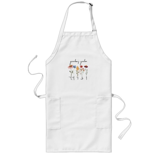 Custom Grandma's Garden Personalised Birthday  Long Apron (Front)