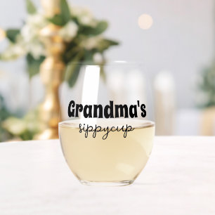 Custom Grandma's Sippy Cup Stemless Wine Glass