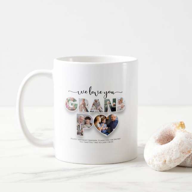 Custom Grandpa Collage Coffee Mug (With Donut)