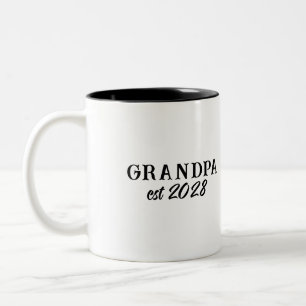 Custom Grandpa Established Retro Typography Two-Tone Coffee Mug
