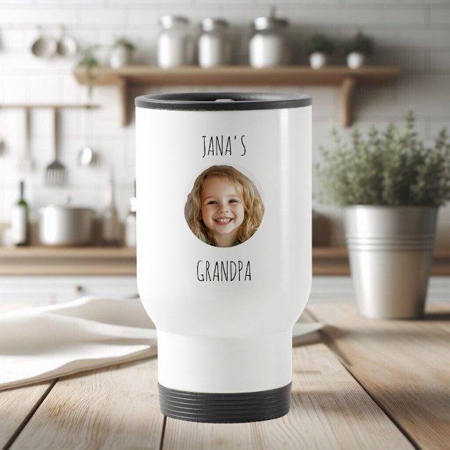 "Custom Grandpa | Personalised Photo Travel Mug" Travel Mug (Creator Uploaded)